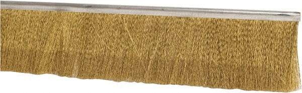 PRO-SOURCE - 1/2" Back Strip Brush Width, Stainless Steel Back Strip Brush - 2" Bristle Length, Brass, 36" OAL - All Tool & Supply