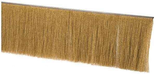 PRO-SOURCE - 1/2" Back Strip Brush Width, Stainless Steel Back Strip Brush - 6" Bristle Length, Brass, 72" OAL - All Tool & Supply