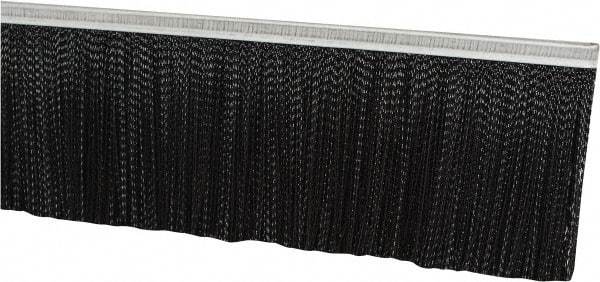 PRO-SOURCE - 1/2" Back Strip Brush Width, Metal Black Nylon Strip Brush - 5" Bristle Length, Nylon, 72" OAL - All Tool & Supply