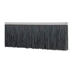 PRO-SOURCE - 1/2" Back Strip Brush Width, Metal Black Nylon Strip Brush - 6" Bristle Length, Nylon, 72" OAL - All Tool & Supply