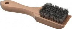 PRO-SOURCE - 1/2" Bristle Length, Aluminum Scouring Brush - 2-1/2" Long x 1-5/8" Wide Head, 6-3/4" OAL, White, Wood Block - All Tool & Supply