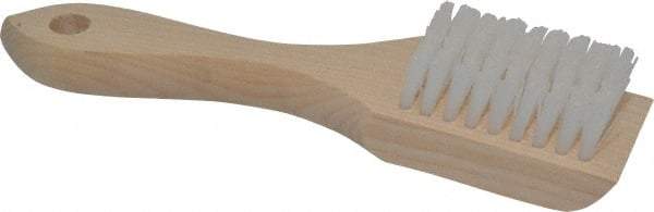 PRO-SOURCE - 5/8" Bristle Length, Synthetic Scouring Brush - 2-1/2" Long x 1-5/8" Wide Head, 6-3/4" OAL, White, Wood Block - All Tool & Supply