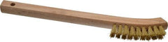 Made in USA - 5/8" Bristle Length, Brass Scouring Brush - 2-7/8" Long x 1/2" Wide Head, 8-5/8" OAL, Hardwood Block - All Tool & Supply