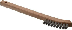 Made in USA - 1/2" Bristle Length, Aluminum Scouring Brush - 2-7/8" Long x 1/2" Wide Head, 8-5/8" OAL, Hardwood Block - All Tool & Supply