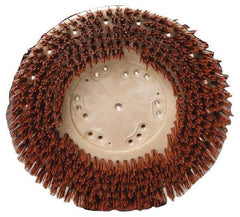 Made in USA - 19" Diam Floor Brush - 17" Machine, 1-1/2" Trim Length, Orange Pad, Nylon - All Tool & Supply