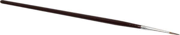 PRO-SOURCE - #2 Sable Artist's Paint Brush - 3/32" Wide, 3/8" Bristle Length, 5-1/2" Wood Handle - All Tool & Supply