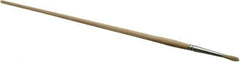 PRO-SOURCE - #2 Pig/Boar Artist's Paint Brush - 5/32" Wide, 3/4" Bristle Length, 11" Wood Handle - All Tool & Supply