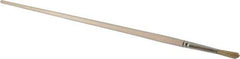 PRO-SOURCE - #4 Pig/Boar Artist's Paint Brush - 7/32" Wide, 1" Bristle Length, 11" Wood Handle - All Tool & Supply