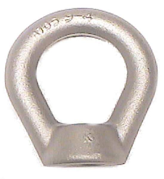 Made in USA - 35,600 Lb Capacity, 1-1/2-6 Thread, Carbon Steel Lifting Eye Nut - Grade C-1045, 6.63" Long x 6-5/8" High, 3-1/2" Inside & 5-1/4" Outside Eye Diam, 3-1/8" Bell/Base Width - All Tool & Supply