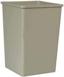 Rubbermaid - 35 Gal Gray Square Trash Can - Polyethylene, 27-5/8" High x 19-1/2" Long x 19-1/2" Wide - All Tool & Supply