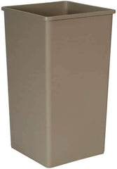 Rubbermaid - 50 Gal Gray Square Trash Can - Polyethylene, 34-1/4" High x 19-1/2" Long x 19-1/2" Wide - All Tool & Supply