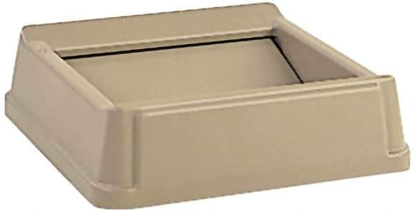 Rubbermaid - Square Lid for Use with 35 & 50 Gal Square Trash Cans - Beige, High-Impact Polystyrene, For Untouchable Trash Cans - All Tool & Supply