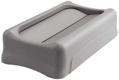 Rubbermaid - Rectangle Lid for Use with 23 Gal Rectangular Trash Cans - Gray, Plastic, For Slim Jim Trash Cans - All Tool & Supply