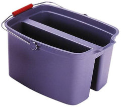 Rubbermaid - 19 Qt Plastic Double Pail - 9" Long x 10" High x 14-1/2" Wide, Gray, Steel Handle - All Tool & Supply