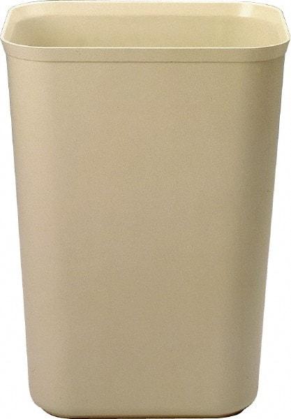 Rubbermaid - 40 Qt Beige Rectangle Trash Can - Fiberglass, 20" High x 15" Long x 11-1/4" Wide - All Tool & Supply