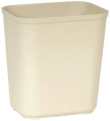 Rubbermaid - 28 Qt Beige Rectangle Trash Can - Fiberglass, 15-5/16" High x 14-1/2" Long x 10-1/2" Wide - All Tool & Supply