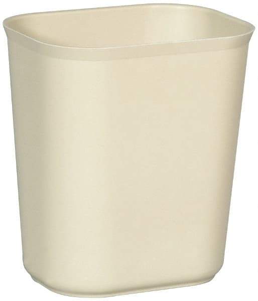 Rubbermaid - 14 Qt Beige Rectangle Trash Can - Fiberglass, 12-1/4" High x 11-1/8" Long x 8-1/4" Wide - All Tool & Supply