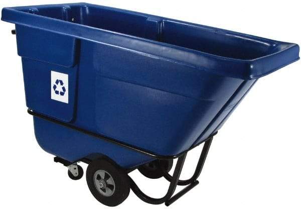 Rubbermaid - 1/2 Cu Yd Blue Rectangle Recycling Container - Polyethylene, 38-5/8" High x 60-1/2" Long x 28" Wide - All Tool & Supply