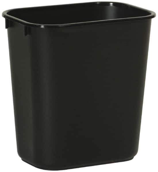 Rubbermaid - 14 Qt Black Rectangle Trash Can - Polyethylene, 12-1/8" High x 11-3/8" Long x 8-1/4" Wide - All Tool & Supply