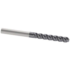 Accupro - 1/2" Diam, 3" LOC, 4 Flute Solid Carbide Ball End Mill - AlTiN Finish, Single End, 6" OAL, 1/2" Shank Diam, Spiral Flute - All Tool & Supply