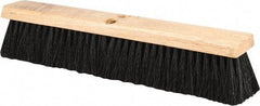 PRO-SOURCE - 18" General Purpose Polypropylene Push Broom - 3" Bristle Length, Wood Block, Threaded Handle Connection, Handle Sold Separately - All Tool & Supply