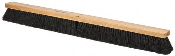 PRO-SOURCE - 36" General Purpose Polypropylene Push Broom - 3" Bristle Length, Wood Block, Threaded Handle Connection, Handle Sold Separately - All Tool & Supply