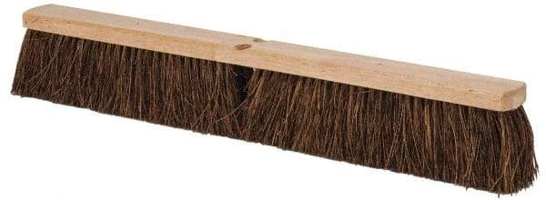 PRO-SOURCE - 16" Rough Surface Palmyra Push Broom - 6-1/4" Bristle Length, Wood Block, Tapered Handle Connection - All Tool & Supply