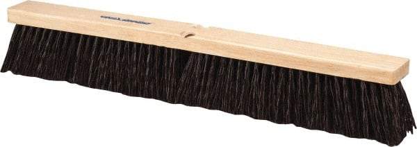 PRO-SOURCE - 24" Heavy Duty Polypropylene Push Broom - 3-1/4" Bristle Length, Wood Block, Threaded Handle Connection, Handle Sold Separately - All Tool & Supply