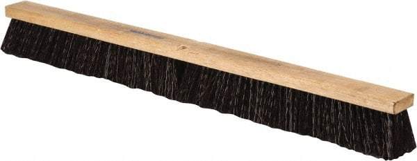 PRO-SOURCE - 36" Heavy Duty Polypropylene Push Broom - 3-1/4" Bristle Length, Wood Block, Threaded Handle Connection, Handle Sold Separately - All Tool & Supply