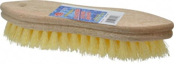 PRO-SOURCE - 1" Bristle Length, Polypropylene Scrub Brush - 9" OAL, Hardwood Block - All Tool & Supply