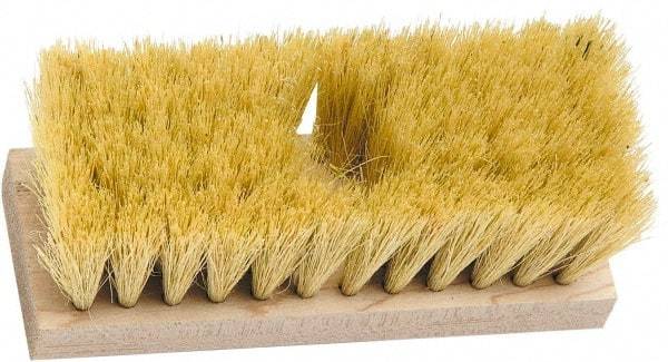 PRO-SOURCE - Tampico Surface Preparation Roof Brush - 2-1/2" Bristle Length, 7" OAL, Hardwood Block, Tapered or Threaded Handle - All Tool & Supply