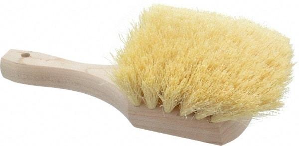 PRO-SOURCE - 2" Bristle Length, Tampico Utility Scrub Brush - 8" OAL, White, Hardwood Block - All Tool & Supply