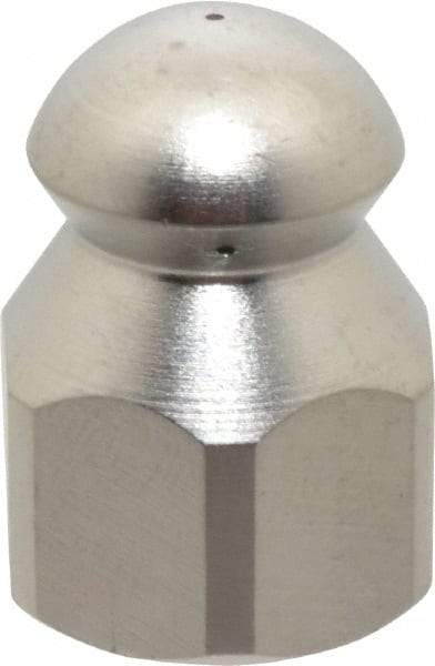 Value Collection - 4,200 psi Fixed, Stainless Steel, Sewer Pressure Washer Nozzle - 6mm Orifice Diam, 1/4" Thread, FPT, Polished - All Tool & Supply