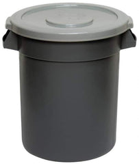 Continental - Round Lid for Use with 10 Gal Round Trash Cans - Gray, Polyethylene, For Huskee Trash Cans - All Tool & Supply