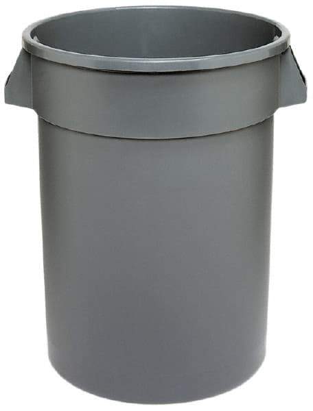 Continental - 32 Gal Gray Round Trash Can - Polyethylene - All Tool & Supply