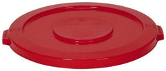 Continental - Round Lid for Use with 32 Gal Round Trash Cans - Red, Polyethylene, For Huskee Trash Cans - All Tool & Supply