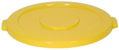 Continental - Round Lid for Use with 44 Gal Round Trash Cans - Yellow, Polyethylene, For Huskee Trash Cans - All Tool & Supply