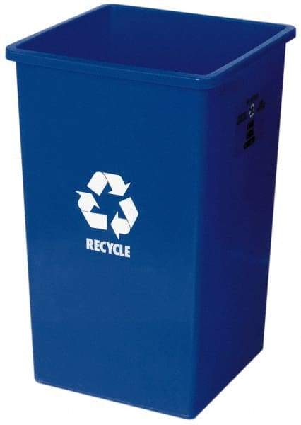 Continental - 25 Gal Blue Square Recycling Container - Polyethylene - All Tool & Supply