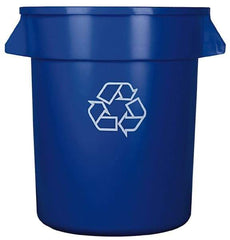 Continental - 20 Gal Blue Round Recycling Container - Polyethylene - All Tool & Supply