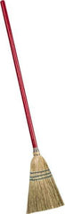 PRO-SOURCE - 38" OAL Corn Bristle Lobby Broom - 26" Handle Length, Wood Handle, 6-1/2" Wide - All Tool & Supply