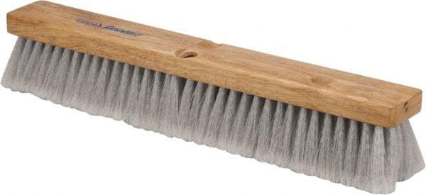 PRO-SOURCE - 18" General Purpose Polypropylene Push Broom - 3" Bristle Length, Wood Block, Threaded Handle Connection, Handle Sold Separately - All Tool & Supply