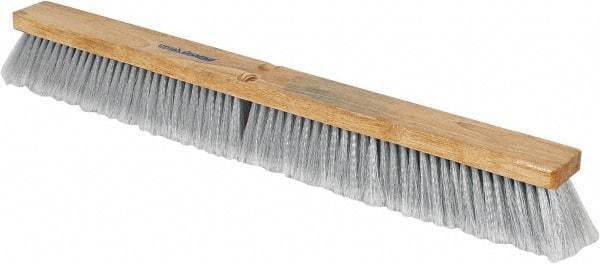 PRO-SOURCE - 30" General Purpose Polypropylene Push Broom - 3" Bristle Length, Wood Block, Threaded Handle Connection, Handle Sold Separately - All Tool & Supply