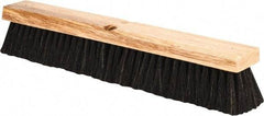 PRO-SOURCE - 18" General Purpose Horsehair Push Broom - 3" Bristle Length, Wood Block, Threaded Handle Connection, Handle Sold Separately - All Tool & Supply