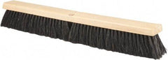 PRO-SOURCE - 24" General Purpose Horsehair Push Broom - 3" Bristle Length, Wood Block, Threaded Handle Connection, Handle Sold Separately - All Tool & Supply