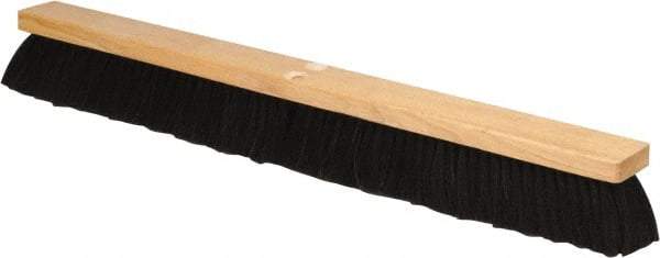 PRO-SOURCE - 30" General Purpose Horsehair Push Broom - 3" Bristle Length, Wood Block, Threaded Handle Connection, Handle Sold Separately - All Tool & Supply