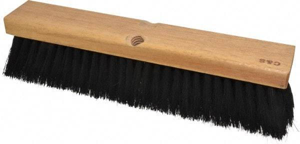 PRO-SOURCE - 14" General Purpose Horsehair Blend Push Broom - 3" Bristle Length, Wood Block, Threaded Handle Connection, Handle Sold Separately - All Tool & Supply