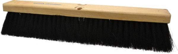 PRO-SOURCE - 18" General Purpose Horsehair Blend Push Broom - 3" Bristle Length, Wood Block, Threaded Handle Connection, Handle Sold Separately - All Tool & Supply