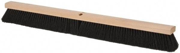 PRO-SOURCE - 36" General Purpose Horsehair Blend Push Broom - 3" Bristle Length, Wood Block, Threaded Handle Connection, Handle Sold Separately - All Tool & Supply