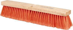 PRO-SOURCE - 18" General Purpose Polypropylene Push Broom - 3" Bristle Length, Wood Block, Threaded Handle Connection, Handle Sold Separately - All Tool & Supply