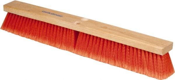 PRO-SOURCE - 24" General Purpose Polypropylene Push Broom - 3" Bristle Length, Wood Block, Threaded Handle Connection, Handle Sold Separately - All Tool & Supply